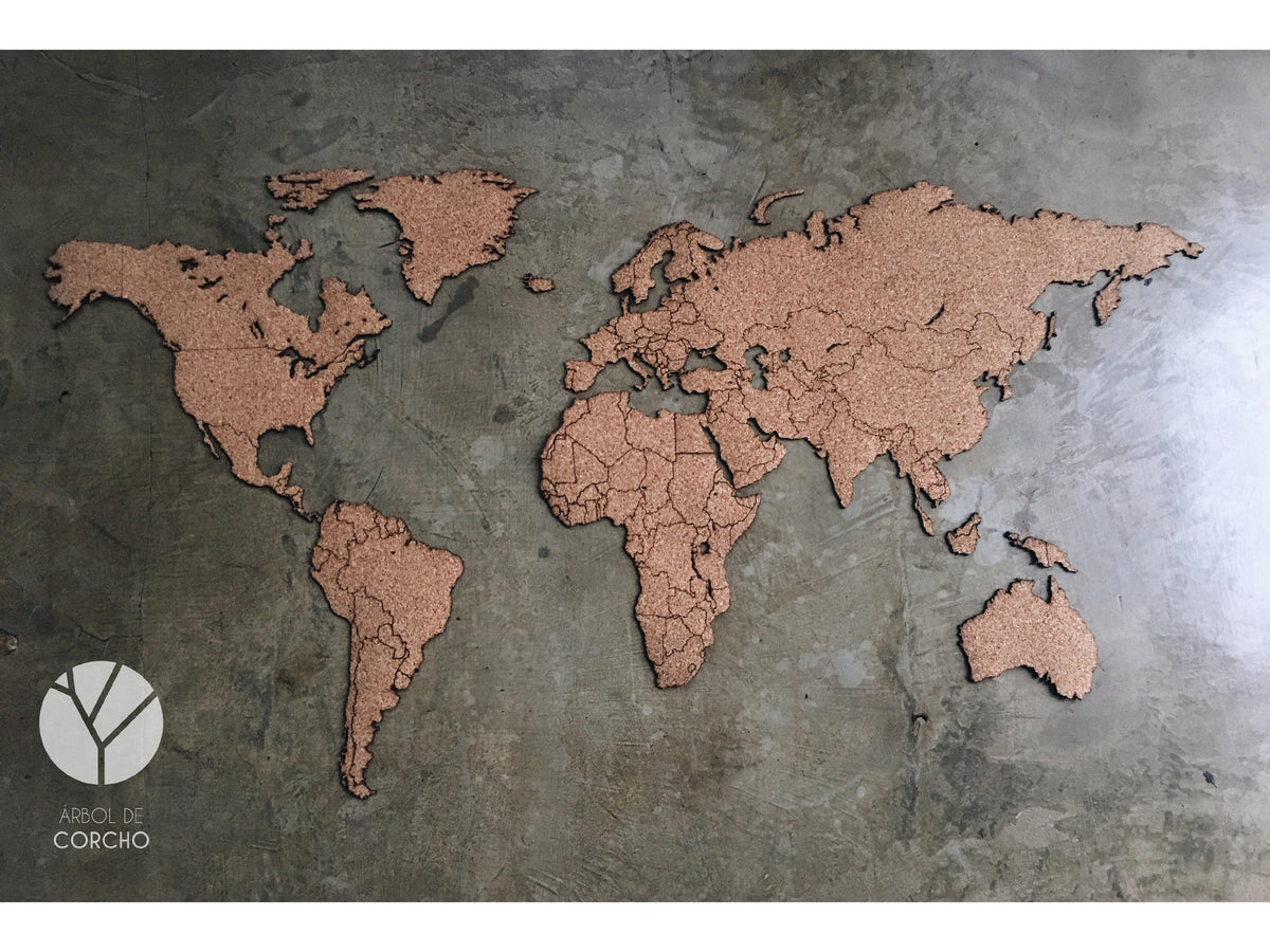 Corcho de mapa del mundo 