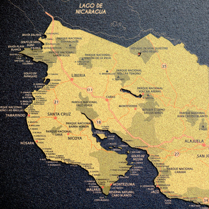Mapas de Costa Rica de Viajes en Corcho - Colección "RELIEVE" (2 capas de CORCHO)