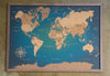 Mapamundi de CORCHO - Colección MONOCAPA - 110 x 80 cm + División Estados EEUU