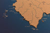 Mapa de Isla del Coco en Corcho Natural · Colección Impresos