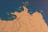Mapa de Isla del Coco en Corcho Natural · Colección Impresos