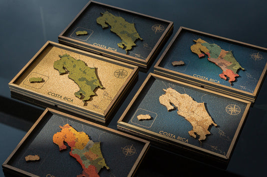 Mapa de Costa Rica de CORCHO - Colección RELIEVE - 20 x 14 cm (Tamaño para Escritorio)