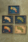Mapa de Costa Rica de CORCHO - Colección RELIEVE - 20 x 14 cm (Tamaño para Escritorio)