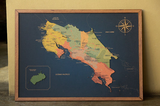 Mapa de Costa Rica de Corcho · Colección RELIEVE | 110 × 80 cm