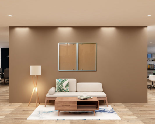 Tablero de anuncios de corcho con cerradura para exteriores – 48 x 36 pulgadas - 121 x 91 cm
