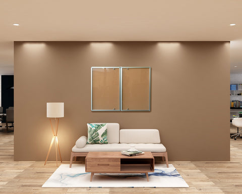 Tablero de anuncios de corcho con cerradura para exteriores – 48 x 36 pulgadas - 121 x 91 cm