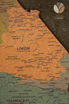 Contorno de Mapa de la Provincia de Limón en CORCHO para Pared
