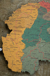 Contorno de Mapa de la Provincia de San José en CORCHO para Pared
