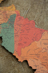 Contorno de Mapa de la Provincia de San José en CORCHO para Pared