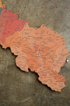 Contorno de Mapa de la Provincia de San José en CORCHO para Pared