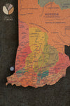 Contorno de Mapa de la Provincia de Heredia en CORCHO para Pared