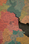 Contorno de Mapa de la Provincia de Guanacaste en CORCHO para Pared
