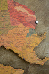 Contorno de Mapa de la Provincia de Guanacaste en CORCHO para Pared