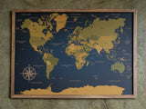 Mapamundi de CORCHO - Colección IMPRESOS - 110 x 80 cm