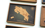 Mapa de Costa Rica de CORCHO  con Nombre de Costa Rica - Colección IMPRESOS - 20 x 14 cm (Tamaño para Escritorio)