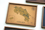 Mapa de Costa Rica de CORCHO  con Nombre de Costa Rica - Colección IMPRESOS - 20 x 14 cm (Tamaño para Escritorio)
