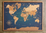 Mapamundi de CORCHO - Colección IMPRESOS - 80 x 58 cm