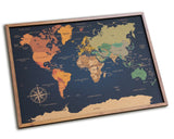 Mapamundi de CORCHO - Colección IMPRESOS - 80 x 58 cm