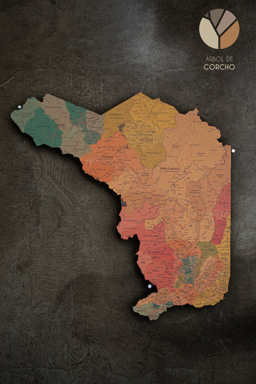 Contorno de Mapa de la Provincia de Alajuela en CORCHO para Pared