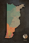 Contorno de Mapa de la Provincia de Heredia en CORCHO para Pared
