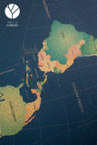 Mapamundi de CORCHO - Proyección Dymaxion - Reforzado