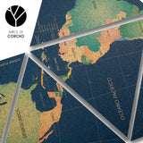 Mapamundi de CORCHO - Proyección Dymaxion Explotado - Reforzado