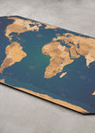 Mapamundi de CORCHO - Proyección Equal Earth - Reforzado