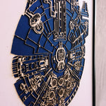 Cuadro Decorativo Millenium Falcon – Arte Láser en Cartón y Madera Laminada