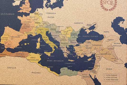 Mapa del Imperio Romano (117 d.C.) en Corcho Natural - Colección Impresos