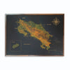 Mapa de Costa Rica en Corcho Natural · Colección Relieve · 110 × 80 cm · Versión #5 · Altitudes y Cordilleras