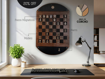 Tablero de Ajedrez Magnético de Pared Premium