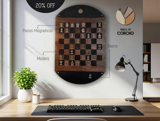 Tablero de Ajedrez Magnético de Pared Premium