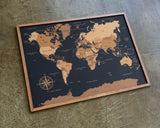 Mapamundi de CORCHO - Colección IMPRESOS - 80 x 58 cm