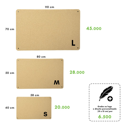 Tableros de Corcho Rectangulares
