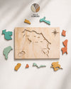 🧩 Mapa de Costa Rica Tipo Rompecabezas para Niños y Niñas · Madera de Pino para Pintar