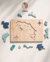 🧩 Mapa de Costa Rica Tipo Rompecabezas para Niños y Niñas · Madera de Pino para Pintar