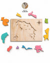 🧩 Mapa de Costa Rica Tipo Rompecabezas para Niños y Niñas · Madera de Pino para Pintar