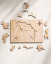 🧩 Mapa de Costa Rica Tipo Rompecabezas para Niños y Niñas · Madera de Pino para Pintar