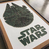 Cuadro Decorativo Millennium Falcon · Arte Láser en Cartón Artístico y Madera Laminada