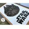 Cuadro Decorativo Millennium Falcon · Arte Láser en Cartón Artístico y Madera Laminada