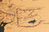 Mapa de Tierra Media en Corcho Natural · Colección Impresos · Enmarcado en Madera Laminada