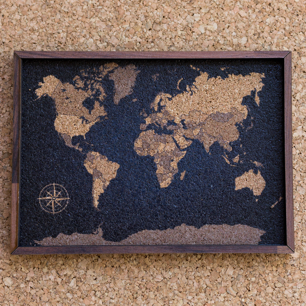 Personaliza y compra tu Mapa mundi de corcho en Quinde Blue