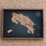 Mapa de Costa Rica de CORCHO - Colección IMPRESOS - 20 x 14 cm (Tamaño para Escritorio)