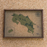 Mapa de Costa Rica de CORCHO - Colección IMPRESOS - 20 x 14 cm (Tamaño para Escritorio)