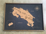 Mapa de Costa Rica de CORCHO - Colección IMPRESOS - 45 x 30 cm