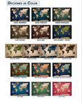 Mapamundi de CORCHO - Colección IMPRESOS - 20 x 14 cm (Tamaño para Escritorio)