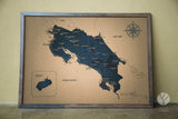 Mapa de Costa Rica de CORCHO - Colección IMPRESOS - 110 x 80 cm