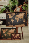 Mapamundi de CORCHO - Colección MONOCAPA - 110 x 80 cm + División Estados EEUU