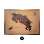 Mapa de Costa Rica de CORCHO - Colección IMPRESOS - 110 x 80 cm