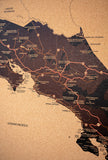 Mapa de Costa Rica de CORCHO - Colección IMPRESOS - 80 x 58 cm